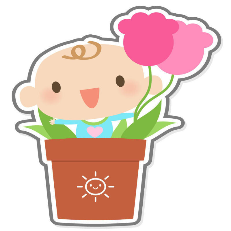 Flowerpot Girl Wall Stickers - Totally Movable